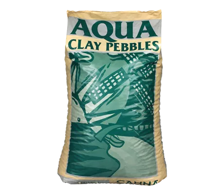Bag of CANNA Aqua Clay Pebbles, a hydroponic growing medium designed for optimal drainage and root support.